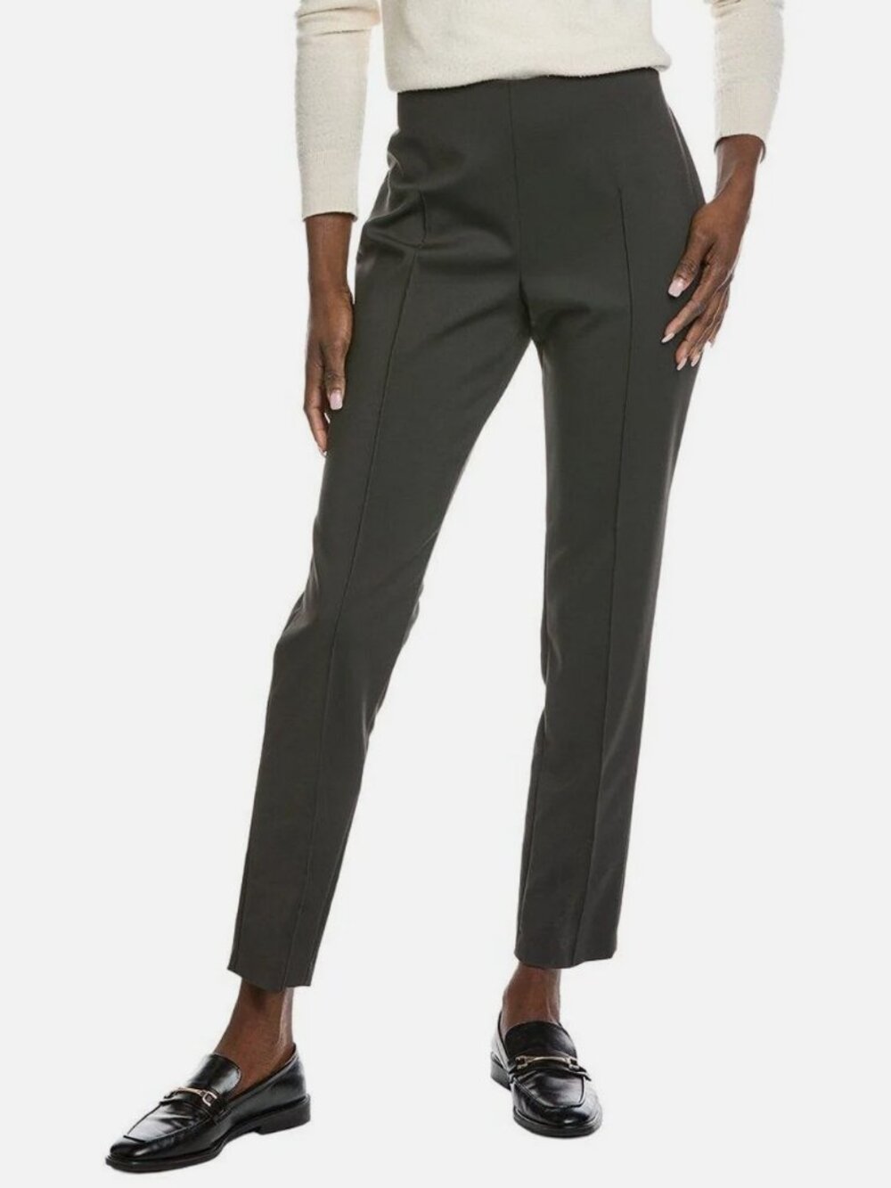AKRIS Women's Green Solid Melissa Pleated Trouser Pants Size 8